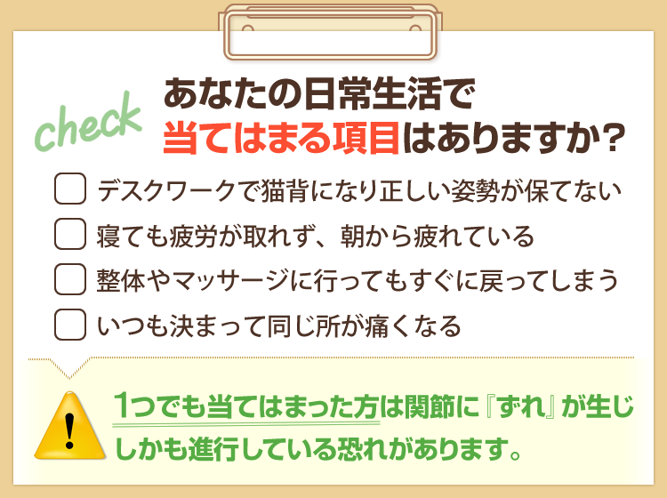 当てはまる項目がありますか